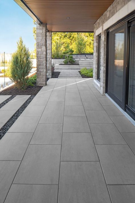 Outdoor Tile Patio, Poured Concrete Patio, Garden Concept, Hardscape Backyard, Concrete Backyard, Backyard Gardens, Pavers Backyard, Concrete Patio Designs, Concrete Patios