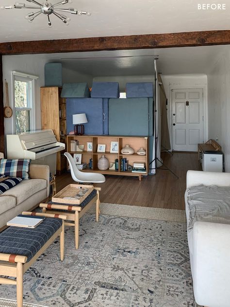Bye Bye, Open Concept: When This Family Couldn’t Build An Addition, They * Added * Interior Walls (+ A Sweet Nursery Reveal) - Emily Henderson Building An Addition, Long Living Room, Sweet Nursery, Interior Room, Diy Mobile, Emily Henderson, Home Addition, Wall Hanging Diy, Changing Pad Cover