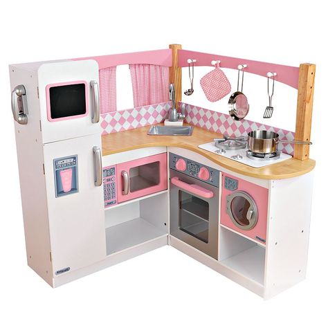 Toddler Play Kitchen, Pottery Barn Kitchen, Kitchen Play Set, Diy Karton, Kitchen Sets For Kids, Corner Kitchen, Play Kitchens, Kids Play Kitchen, Kids Pretend Play
