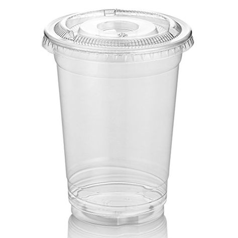 Amazon.com: Green Direct 8 oz. Disposable Plastic Clear Cups With Flat Lids for Cold Drink / Bubble Boba / Iced Coffee / Tea / Smoothie Pack of 100: Home & Kitchen Clear Coffee Cups, Drinking Smoothie, Boba Cups, Boba Tea Cup, Plastic Cups With Lids, Plastic Cup With Straw, Boba Cup, Ice Coffee Cup, Bubble Boba