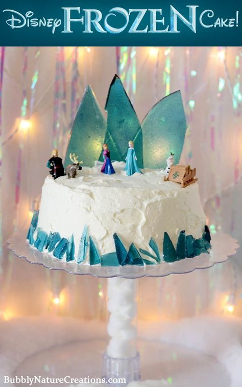 Frozen Cake Decorations, Birthday Cakes Girls Kids, Disney Inspired Recipes, Disney Frozen Cake, Candy Mountain, Bolo Frozen, Disney Frozen Birthday Party, Elsa Cakes, Ice Candy