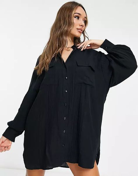 Search: clothing - page 1 of 108 | ASOS Shirtdress Outfit, Black Oversized Shirt, Volume Sleeves, Round Of Applause, Shirt Dress Outfit, Mini Robes, High Street Fashion, Clothing Sites, Over Size