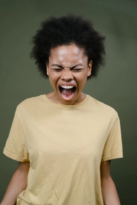 Angry Woman Photos, Download Free Angry Woman Stock Photos & HD Images Angry Woman, Woman Photos, Angry Person, Emotion Faces, Angry Women, Angry Face, Face Facial, Yellow Shirt, Afro Hair