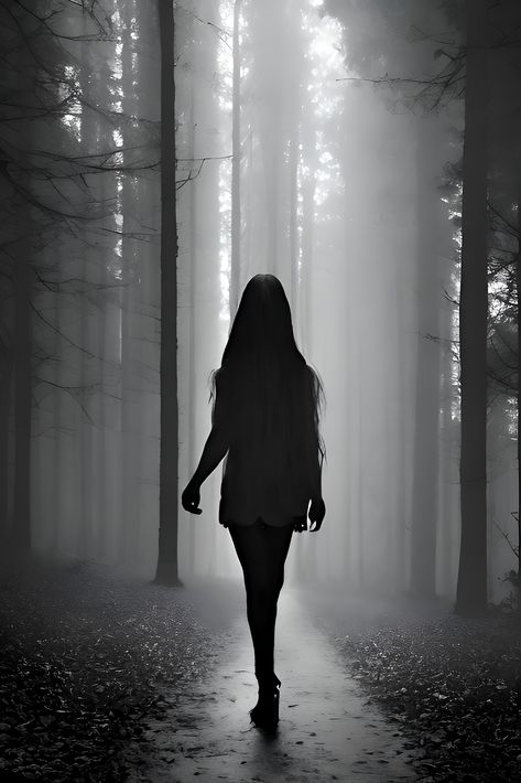 Forest Film Photography, Lost Girl Aesthetic, Lost In The Never Woods, Dark Woods Aesthetic, Women In Forest, Lost In Woods, Lost In Forest, Girl In Forest, Creepy Woods