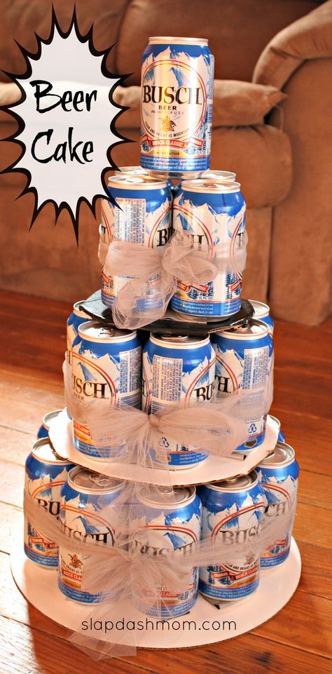 Beer Tower Cake, Beer Cakes For Men, Diy Beer Cake, Beer Cake Tower, Beer Can Cakes, Cake For Men, Tower Cake, Cake Tower, Cake In A Can