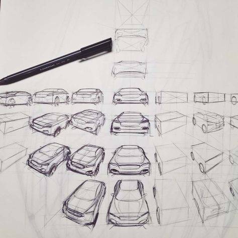 Drawing Free Hand Vs Photoshop Car Perspective, Perspective Practice, Perspective Architecture, Sketch Car, Perspective Sketch, Photoshop Sketch, Freehand Drawing, Perspective Drawing Lessons, Daily Sketch