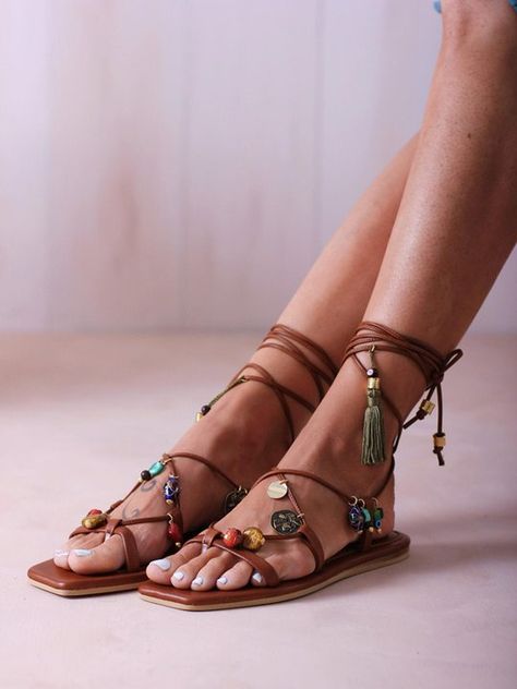 Sandals Boho Glamping, Leather Sandals Boho, Hippie Sandals, Bronze Sandals, Gold Gladiator Sandals, Sandals Greek, Tie Up Sandals, Boho Shoes, Womens Gladiator Sandals