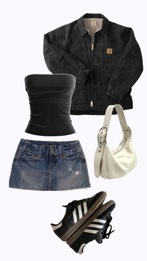 Pinterest Board Outfits, How To Style Black Tube Top, 2016 Fashion Aesthetic, Outfits With Black Tube Tops, Presentable Outfits Casual, I Just Came From Outfit, Kpop Trainee Outfit, Sigma Outfit, 90s Friends Fashion