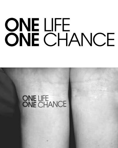 One Life One Chance Tattoo, Chance Tattoo, One Life Tattoo, Canada Tattoo, Best Tattoo Ever, Celebrity Videos, Tasteful Tattoos, Tattoo Photography, Unspoken Words