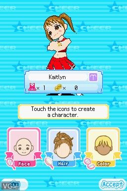 Menu screen of the game Cheer We Go! on Nintendo DS Kawaii 3ds Games, Ds Games Aesthetic, Cute Ds Games, Nds Games, Gaming Magazine, 3d Banner, 3ds Games, Girly Games, Nintendo 3ds Games