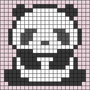 Panda Tapestry Crochet, Panda Grid Pattern, Panda Pixel Art Grid, Panda Bracelet Pattern, Panda Alpha Pattern, Panda Perler Bead Patterns, Perler Bead Panda, Alpha Patterns Easy, Easy Tapestry Crochet Patterns