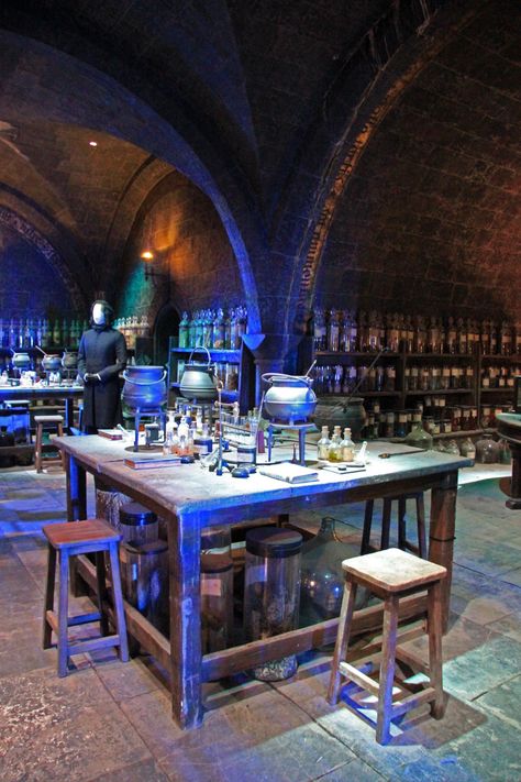 Potions Classroom Harry Potter, Harry Potter Potions Classroom, Hogwarts Potions Classroom, Potion Classroom, London Hogwarts, Alchemy Recipes, Zoo Gift Shop, Magic Classroom, Potions Classroom