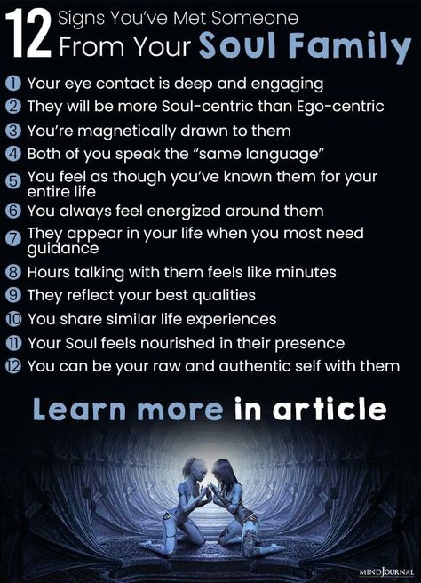 A Soul Family is comprised of a group of people that your Soul energetically resonates with on a mental, emotional, physical, and spiritual level. Soul Friend, Spiritual Awakening Signs, Soul Family, Soul Connection, Become Wealthy, 12 Signs, Self Realization, Lucid Dreaming, Meeting Someone