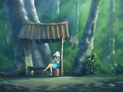 Humour, Sweet Illustration, Slate Art, Random Character, Devian Art, Relaxing Art, Big Eyes Art, Dragon Drawing, Bus Stop