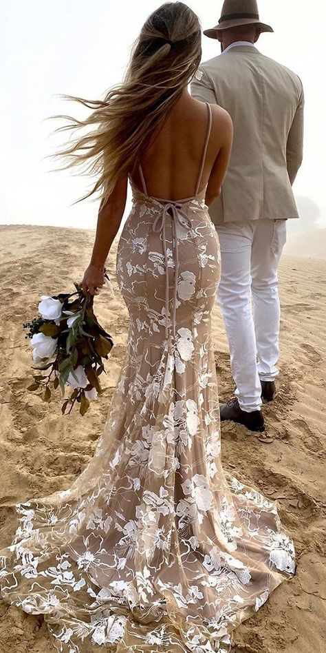 51 Best Beach Wedding Dresses For Seaside Ceremony ❤ beach wedding dresses mermaid with spaghetti straps backless rustic sexy studio minc #weddingforward #wedding #bride Studio Minc, White Beach Wedding Dresses, Beach Wedding White, Linen Wedding Dress, Simple Wedding Dress Beach, Beach White Dress, Beach Bridal Gown, Wedding Dresses Mermaid, White Lace Wedding Dress