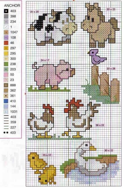 Sewing Animals, Counted Cross Stitch Patterns Free, Cross Stitch For Kids, Animal Cross Stitch Patterns, Easy Cross, Cross Stitch Needles, Mini Cross Stitch, Cross Stitch Baby, Cross Stitch Animals