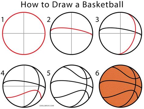 How to Draw a Basketball Step by Step Draw A Basketball, Signs For Games, Basketball Crafts, Basketball Birthday Cake, Basketball Cookies, Basketball Senior Night, Basketball Drawings, Basketball Tickets, Basketball Cake