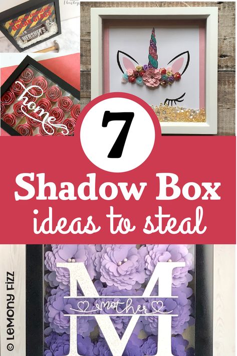Shadow Box Filler Ideas, Showdow Box Idea Cricut, Vignette Box Ideas, Shadow Box Ideas For Best Friend, Cricket Shadow Box Ideas, Ideas For Shadow Boxes, Display Boxes Ideas, Diy Shadowbox Ideas, Custom Shadow Box Ideas