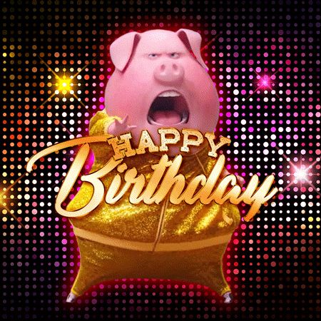 Piglet Gif, Minion Birthday Wishes, Funny Happy Birthday Gif, Birthday Animated Gif, Happy Birthday Gif Images, Cake Gif, Happy Birthday Gif, Happy Birthday Niece, Birthday Cake Gif