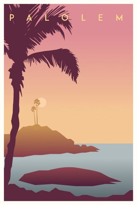 Goa Illustration, Goa Poster, Goa Travel, Disney Canvas Art, Disney Canvas, Diy Travel Journal, Airline Travel, Gorgeous Sunset, Travel Instagram