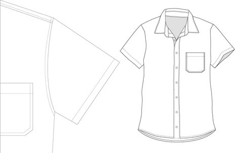Free pattern download: Short Sleeve Shirt Couture, Dress Shirt Sewing Pattern, Patterned Button Up Shirts, Mens Shirt Pattern, Mens Sewing Patterns, Sewing Men, T Shirt Sewing Pattern, Free Pdf Sewing Patterns, Shirt Sewing