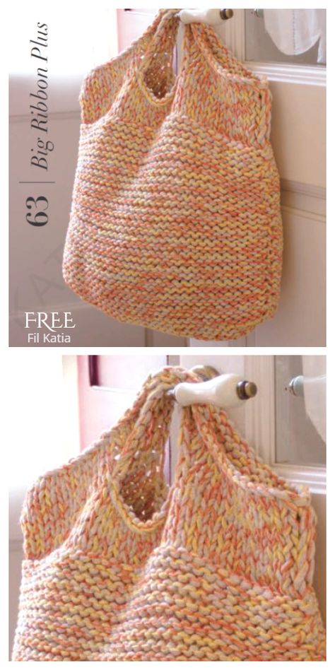 Knit Easy Bag Free Knitting Pattern - Knitting Pattern Amigurumi Patterns, Knitting Tote Bag Pattern, Easy Knit Hat, Small Knitting Projects, Easy Bag, Easy Knitting Patterns Free, Knitting Bag Pattern, Tote Bag Pattern Free, Knitting Tote Bag