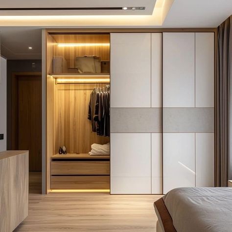 Sliding Door Wardrobe Design Bedroom, Wardrobe Design Bedroom Modern Luxury, Wadroob Design, Wardrobe Design Bedroom Modern, Wardrobe Shutter Design, Wadrobe Design, Latest Cupboard Designs, Sliding Wardrobe Designs, Kitchen Window Design