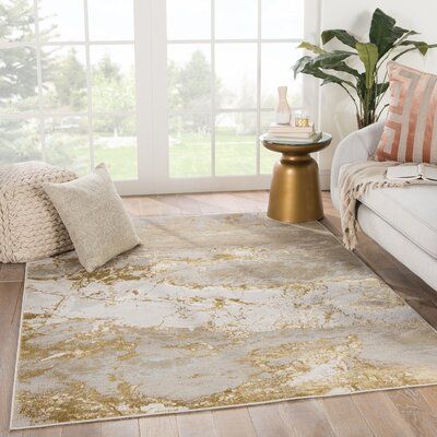 Rug With Gold, Gold Area Rug Bedroom, Gold Area Rugs In Living Room, Mixing Gold And Silver Decor, Gold Rug Living Room, White And Gold Rug, Gold Area Rugs, Artistic Rugs, Lodge Homes