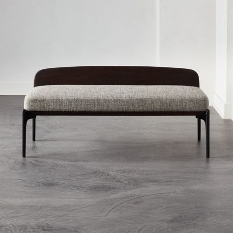 CB2 - July Catalog 2019 - Castafiore Upholstered Bench Modern Storage Bench, Practical Furniture, Leather Daybed, Grey Benches, Wicker Loveseat, Neutral Fabric, Media Furniture, Concrete Furniture, Standard Furniture