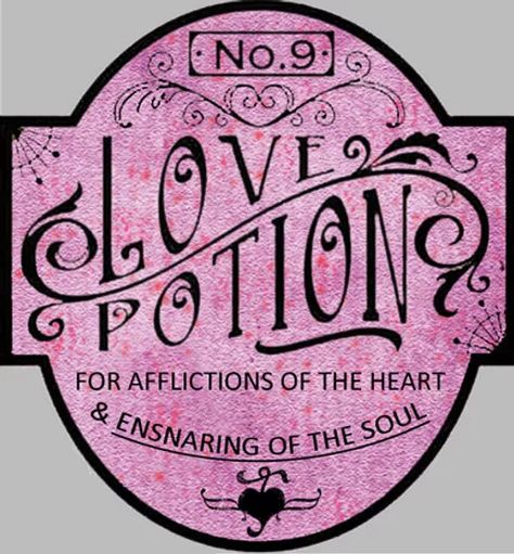 Love Potion No. 9 Potion Label Harry Potter Love Potion, Harry Potter Potion Labels, Love Potion Bottle, Imprimibles Harry Potter Gratis, Love Potion No 9, Halloween Apothecary Labels, Kertas Vintage, Halloween Potion Bottles, Halloween Apothecary