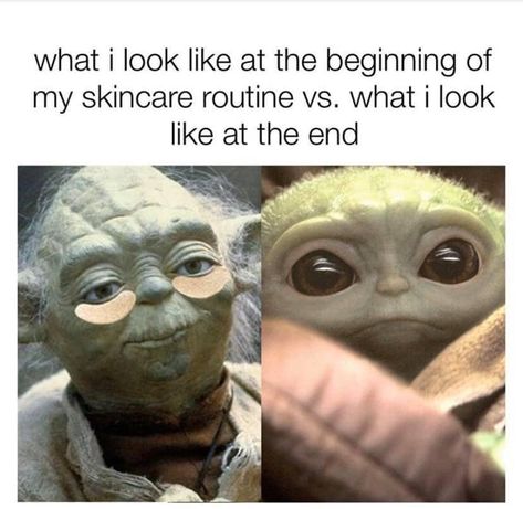 Skincare routine got me like #babyyoda Funny People, Humour, Yoda Meme, Yoda Funny, My Skincare Routine, Funny Text, Wholesome Memes, Baby Yoda, Funny Relatable Memes