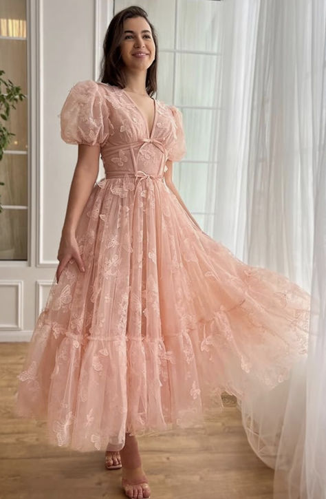 Teuta Matoshi Dresses, Matoshi Dress, Lace Dress Pattern, Matric Dress, Teuta Matoshi, Rose Gown, Beautiful Ball Gowns, Butterfly Applique, Tulle Homecoming Dress