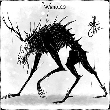 Wendigo Drawing, Wendigo Art, Folklore Creatures, Native American Folklore, American Folklore, Monster Sketch, Scary Drawings, Art Learning, Dark Creatures