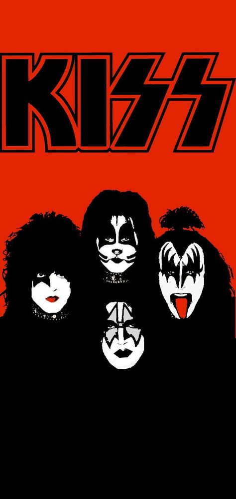 Kiss Phone Wallpaper, Kizz Band, Acdc Wallpaper, Halloween Band, Kiss Group, Kiss Artwork, Kiss Music, Kiss Logo, Modern Vampires