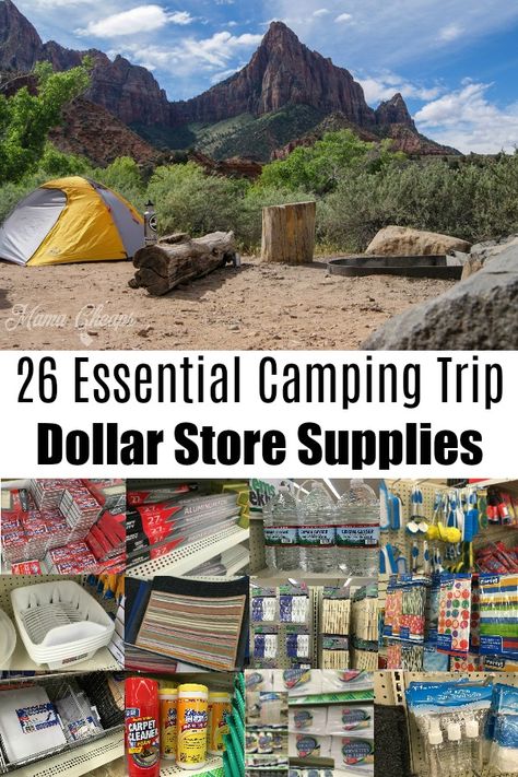 Essential #Camping Trip DOLLAR STORE SUPPLIES shopping list!!  #familytravel https://www.mamacheaps.com/2018/07/essential-camping-trip-dollar-store-supplies.html Camp Gear, Rv Food, Camping Hacks With Kids, Camp Recipes, Zelt Camping, Tent Camping Hacks, Camping Snacks, Camping 101, Camping Diy