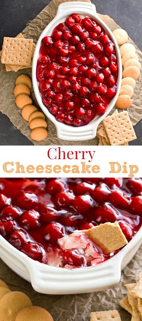 Desserts For Bake Sale Ideas, Crowd Pleasing Recipes Parties Food, Easy Finger Foods For Party Simple Cheap, Cherry Cheesecake Dip Recipe, Thanksgiving Food List, Cherry Cheesecake Dip, Cheesecake Dip Recipe, Pool Snacks, Cheesecake Dip