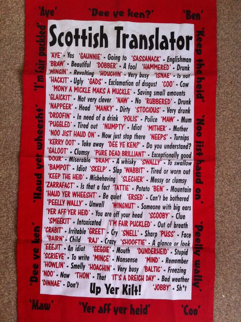 Scottish tea towel  Knew lots of these but some I've never heard! Scottish Words, Scottish Quotes, Scottish Accent, Scotland History, Scottish Ancestry, Great Scot, Scotland Forever, Scottish Gaelic, Scottish Heritage