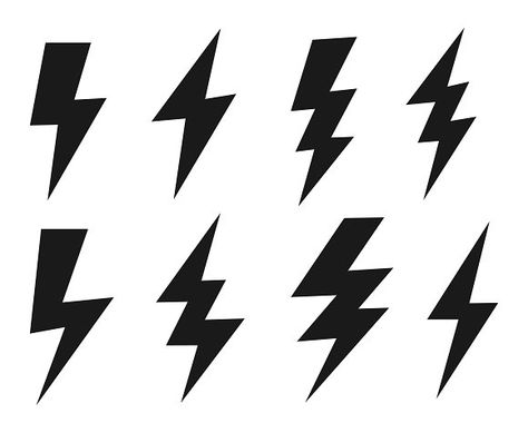 Set lightning bolt or thunder icons by Drum-magic on @creativemarket Logos, Thunderbolt Tattoo, Rancher Hats, Lightening Tattoo, Storm Icon, Thunder Logo, Emoji Tattoo, Thunder And Lighting, Logo Electric