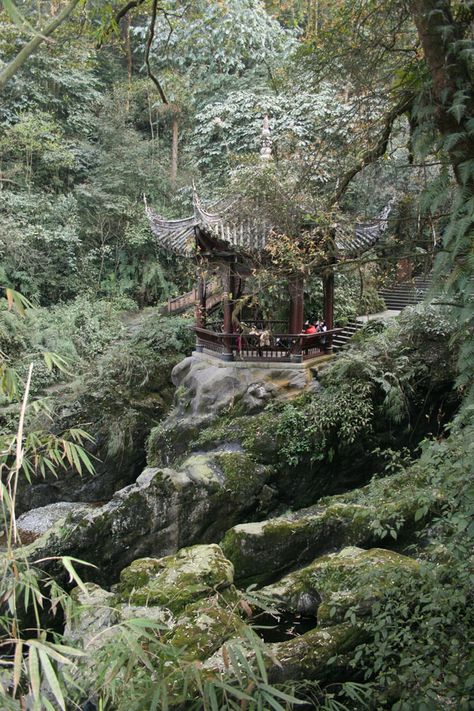 emei-shan Sichuan Province, China #mountain #forest #temple Japanese Mountain Temple, Chinese Forest, China Mountains, China Forest, Asian Forest, Forest Temple, Post Apocalyptic City, Chinese Building, Chinese Mountains