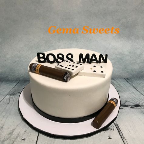 Boss Man cake by Gema Sweets. Boss Cakes For Men, Birthday Cake For Grown Man, Boss Cake Ideas For Men, Big Boss Cake Birthday, Cake For Boss Men, Cake For Businessman, Theme Cake For Husband Birthday, Cake For Men Simple, 26 Birthday Cake For Him