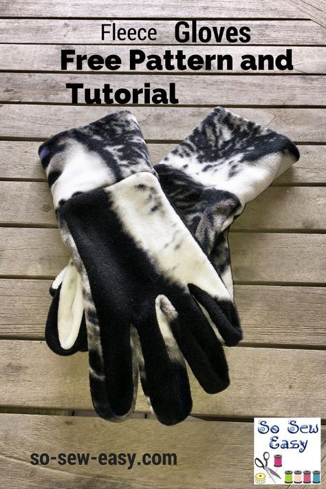 Here's an easy gloves pattern and tutorial for a pair of fleece winter gloves that can be made as a last minute present or for yourself. Patchwork, Sew Ins, Glove Pattern Sewing, Fleece Sewing Projects, Fleece Projects, Sewing Men, Fleece Hats, Glove Pattern, Fleece Gloves