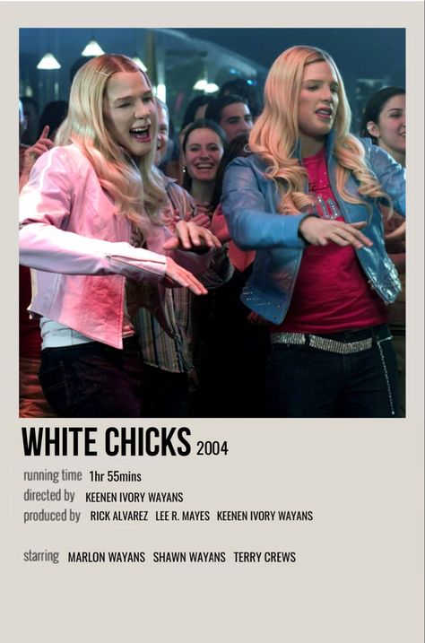 White Chicks Polaroid Poster, White Chicks Movie Poster, White Chicks Poster, White Chicks Movie, Polaroid Movie Poster, Movie Character Posters, Movie Collage, Marlon Wayans, Iconic Poster