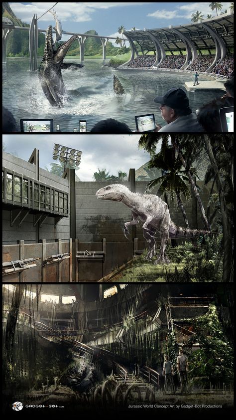 Check out 'Jurassic World' concept art by Gadget-Bot Productions! http://conceptartworld.com/?p=40141 Jurassic World Concept Art, Jurassic Park Concept Art, Jurassic World Cast, Jurassic Park Art, Park Concept Art, World Concept Art, Movie Concept Art, Jurrasic World, Jurassic Movies