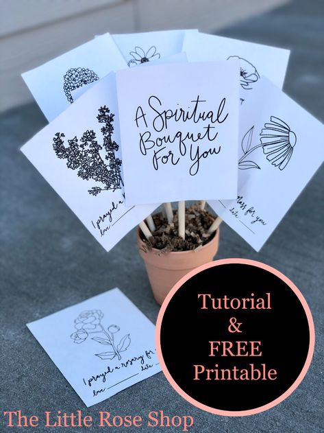 Spiritual Bouquet, Becoming A Single Mom, Bouquet Tutorial, Birthday Bouquet, College Friends, Rose Shop, Printable Free, Bible School, 90th Birthday