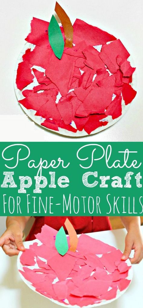 Easy Preschool Fall Crafts, Fall Craft Ideas For Preschoolers, Color Red Activities For Preschool, Fall Crafts For Kids Preschool, Toddler Apple Crafts, Paper Plate Apple Craft, Fall Toddler Activities, Fall Activities For Preschool, Crafts For Toddlers Easy