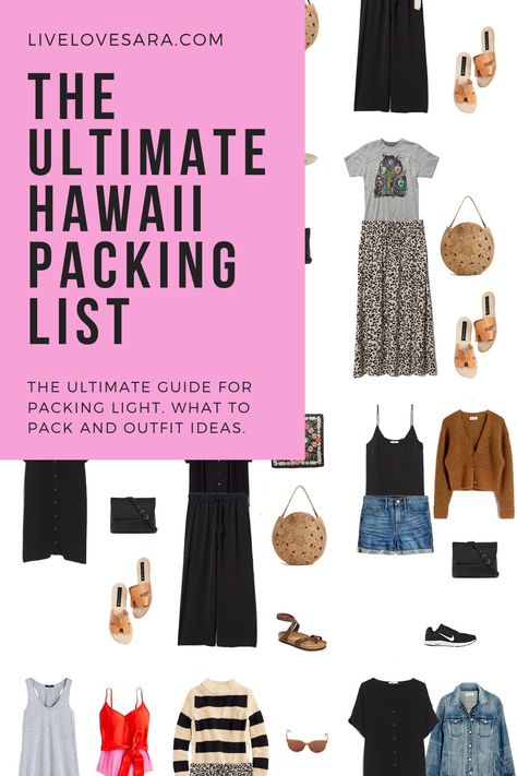 What to pack for 10 Days in Hawaii packing list | Hawaii Outfit Ideas | What to Wear in Hawaii | Southern Warm Weather Packing list | Summer Packing List | Beach Outfit Ideas | What to Wear to the Beach | Packing Light | Capsule Wardrobe | travel wardrobe | travel capsule | livelovesara Mexico, Travel Capsule Hawaii, Travel To Hawaii Packing Lists, Capsule Wardrobe For Hawaii Vacation, Vacation Hawaii Outfits, Maui Capsule Wardrobe, What To Pack For Kauai Vacation, Hawaii Outfit Capsule, Week In Hawaii Packing List