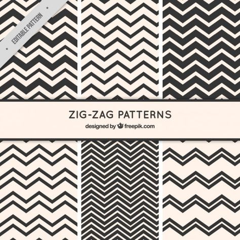 Zig-zag pattern collection Premium Vecto... | Premium Vector #Freepik #vector #background #pattern #abstract-background #abstract Zig Zag Pattern Design, Vintage Paper Background, Pattern Collection, Design Research, Zig Zag Pattern, Free Vectors, Free Resources, Vector Photo, Vector Background