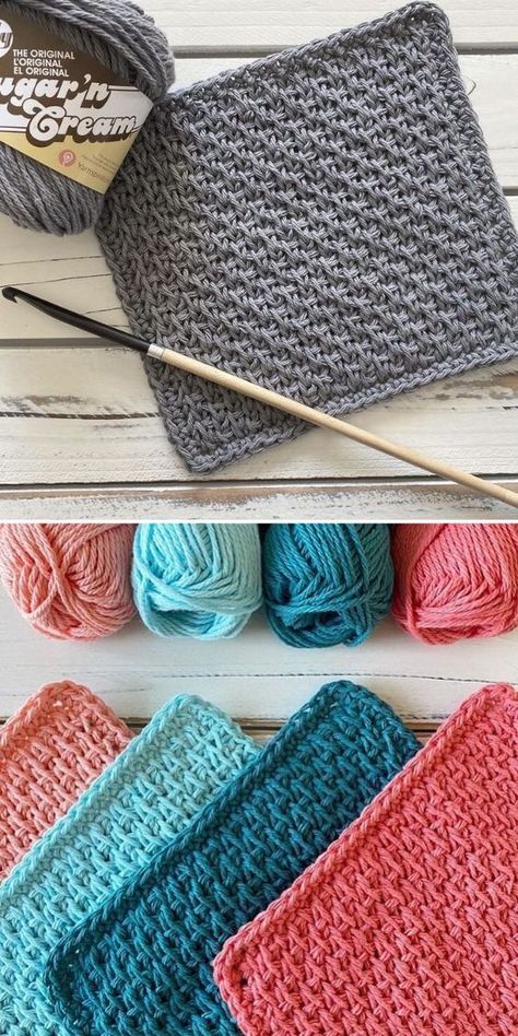 Amigurumi Patterns, Things To Crochet With Grey Yarn, Crochet Stitches Beginner, Crochet Stitches For Blankets Free, Hdc Crochet, Crochet Washcloth Free Pattern, Crochet Washcloth Free, Crochet Dish Cloth Free Pattern, Cloth Patterns