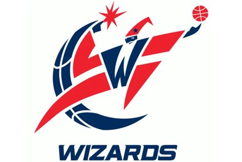 25 Things Hiding in Sports Logos | Mental Floss Nba Arenas, Washington Wizards, Washington Wizards Logo, Wizards Basketball, Wizards Logo, Basketball Equipment, Sports Signs, Nba Logo, Basketball Socks