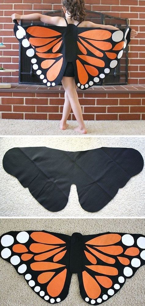 9. Fly High, Butterfly | Community Post: 21 Cute And Clever DIY Halloween Costume Ideas For Kids Butterfly Wings Tutorial, Diy Fantasia, Monarch Butterfly Wings, Meme Costume, Kostuum Halloween, Costume Carnaval, Butterfly Costume, Diy Halloween Costumes For Kids, Diy Halloween Costume